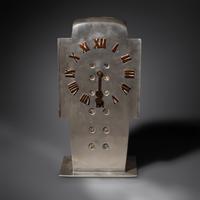 Important Tudric Pewter, Mother-of-Pearl and Copper Clock, c. 1905 Liberty & Co.