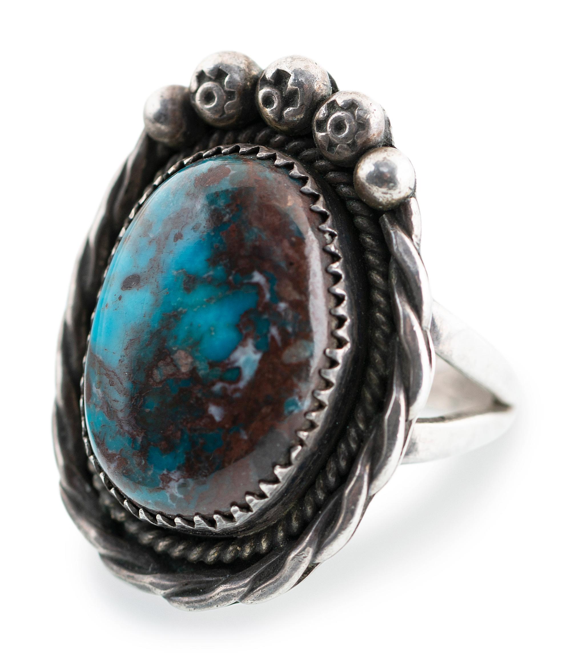 Navajo Silver and Bisbee Turquoise Ring