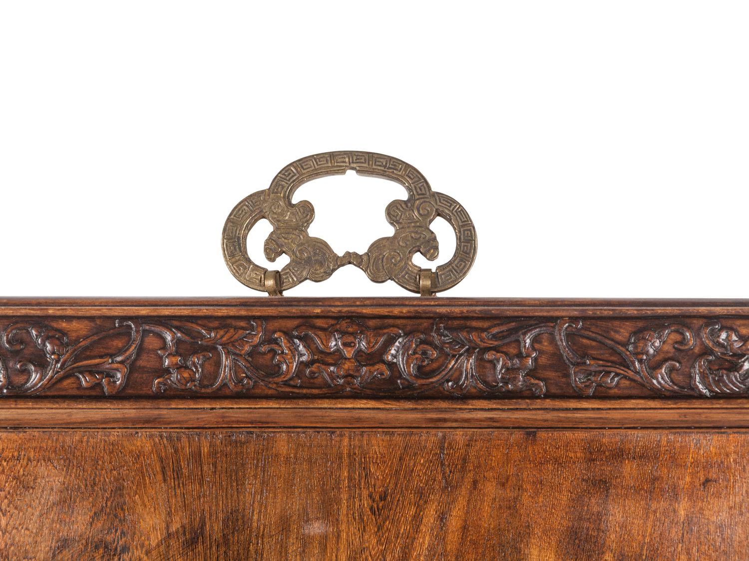 A Set of Four Chinese Export Cloisonné Inset Wood Wall Panels
