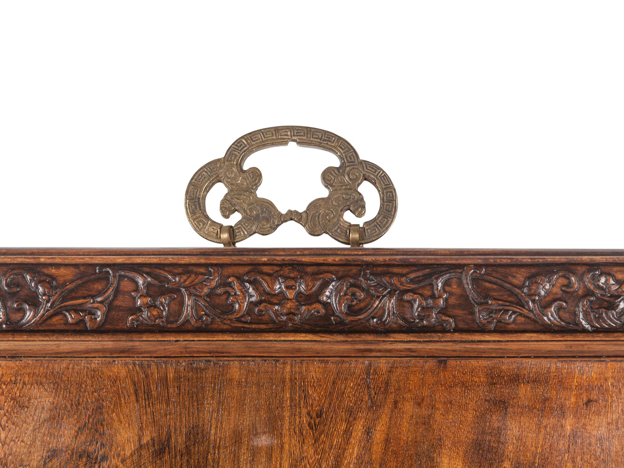 A Set of Four Chinese Export Cloisonné Inset Wood Wall Panels