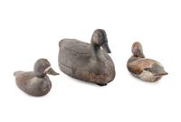 Three Carved Duck Decoys