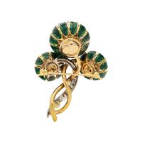 LA TRIOMPHE, BICOLOR GOLD, LAPIS LAZULI, DIAMOND AND ENAMEL BROOCH