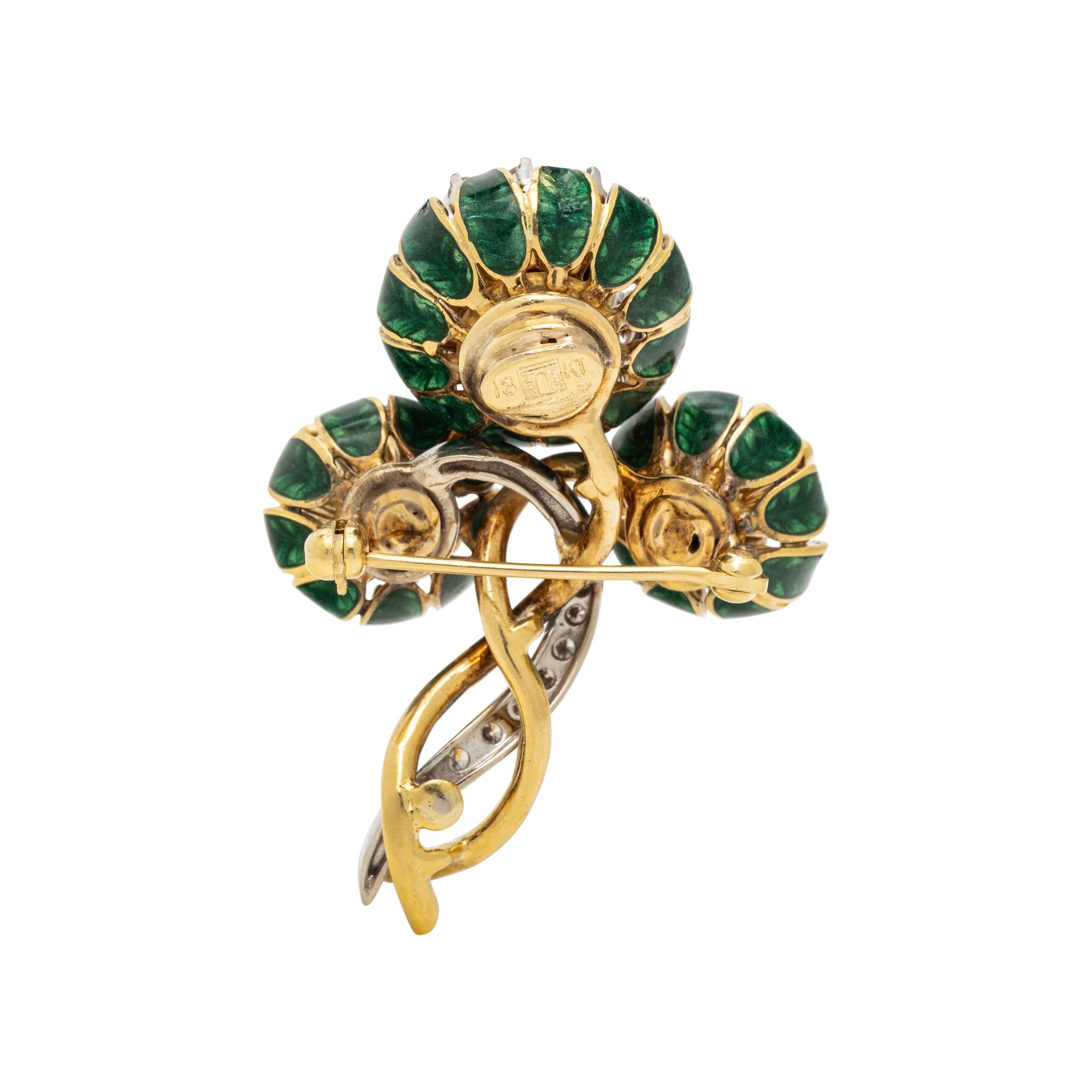 LA TRIOMPHE, BICOLOR GOLD, LAPIS LAZULI, DIAMOND AND ENAMEL BROOCH
