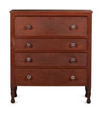 A Late Federal Red-Stained Cherrywood Chest of Drawers