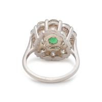 TSAVORITE AND DIAMOND RING