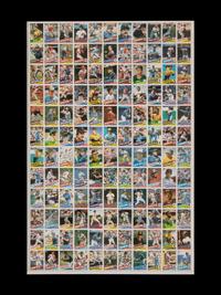 A Complete Set of 1985 Topps Baseball Cards in Six Uncut Sheets Featuring Mark McGwire, Roger Clemens and Kirby Puckett Rookie Cards