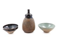 Three Japanese Glazed Pottery Articles