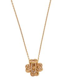 VAN CLEEF AND ARPELS, YELLOW GOLD AND DIAMOND 'COSMOS' PENDANT/BROOCH NECKLACE