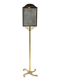 An American Cast Brass and Chalkboard Menu Stand