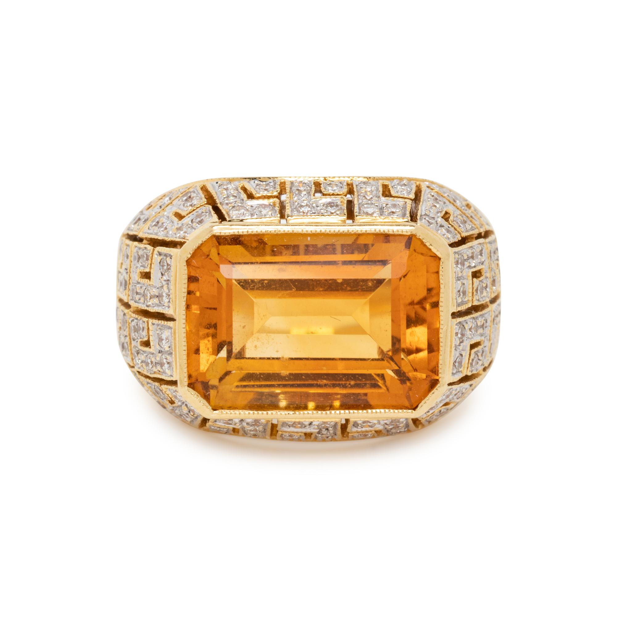 CITRINE AND DIAMOND RING