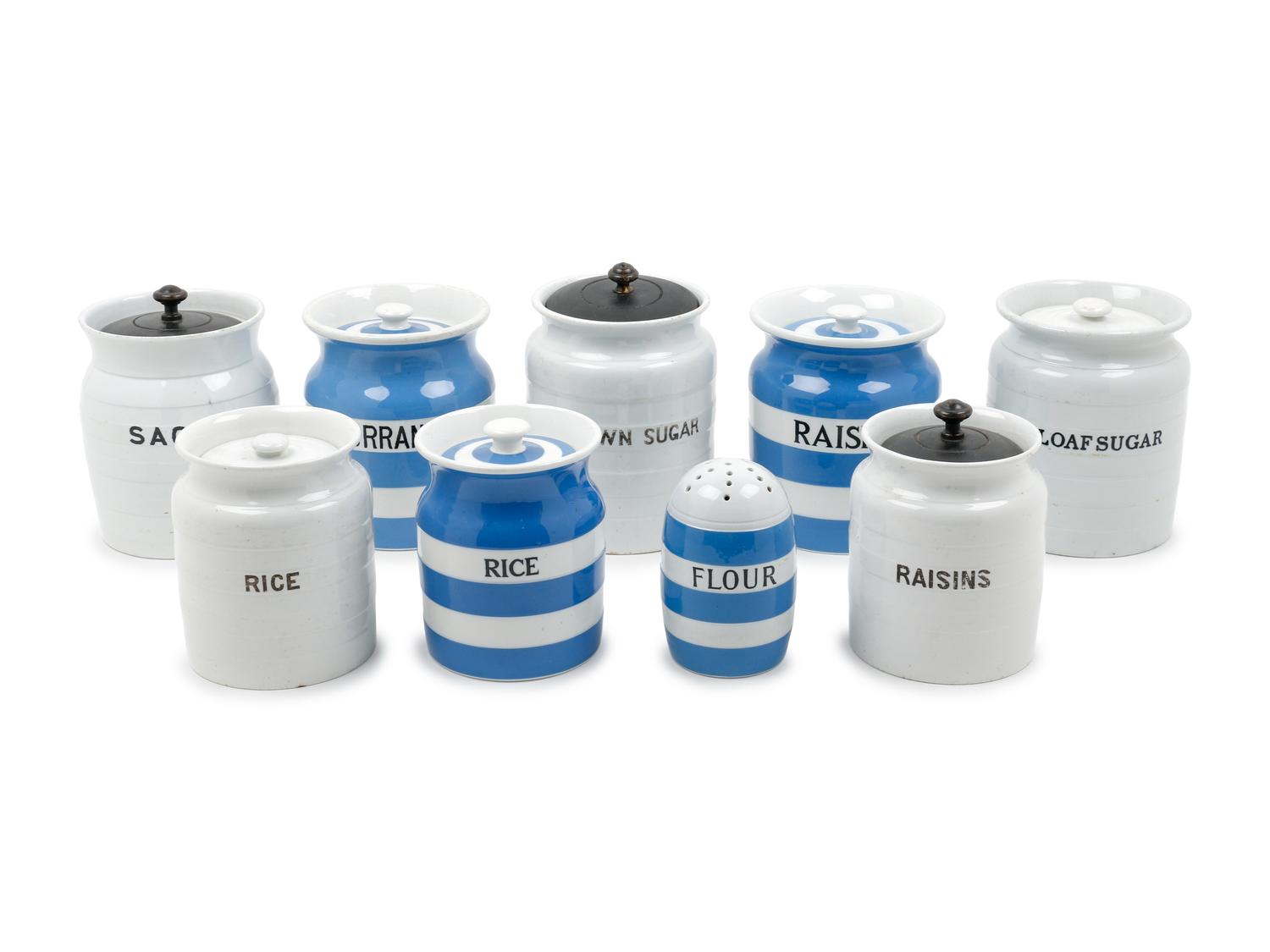 Nine Ceramic Lidded Storage Jars
