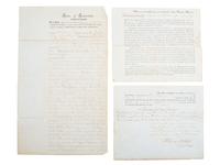 [SLAVERY & ABOLITION] -- [POLK, LEONIDAS (1806-1864)]. Documents regarding the exchange of two enslaved persons, Celia and Jackson, by Mrs. Frances Polk, 1859.