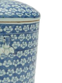 A Chinese Blue and White Cylindrical Jar and Cover