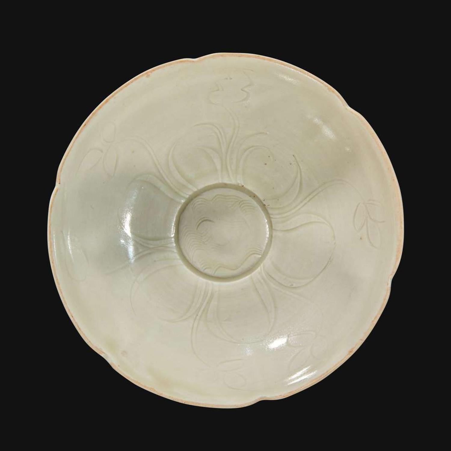A Chinese lobed Ding ware stem cup Northern Song Dynasty