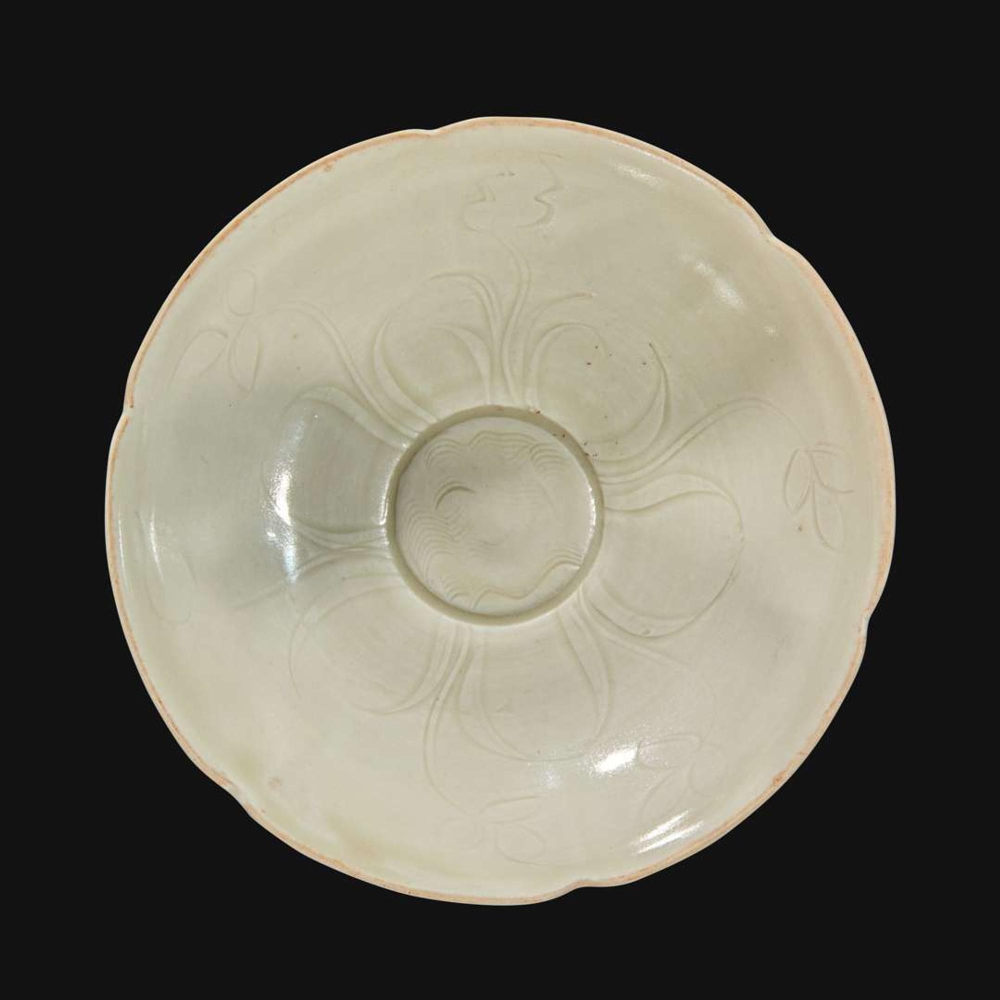 A Chinese lobed Ding ware stem cup Northern Song Dynasty