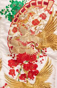 Three Japanese Embroidered Silk Kimono