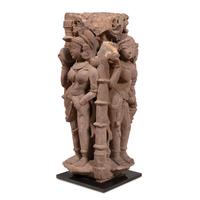 An Indian Sandstone Sculpture, Rajasthan or Madhya Pradesh, Mid 12th Century — 十二世紀中葉 印度拉贾斯坦邦或中央邦 砂岩女神像