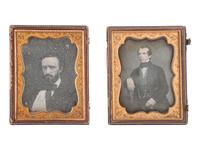 [EARLY PHOTOGRAPHY]. 13 half plate daguerreotypes of men of varying ages.