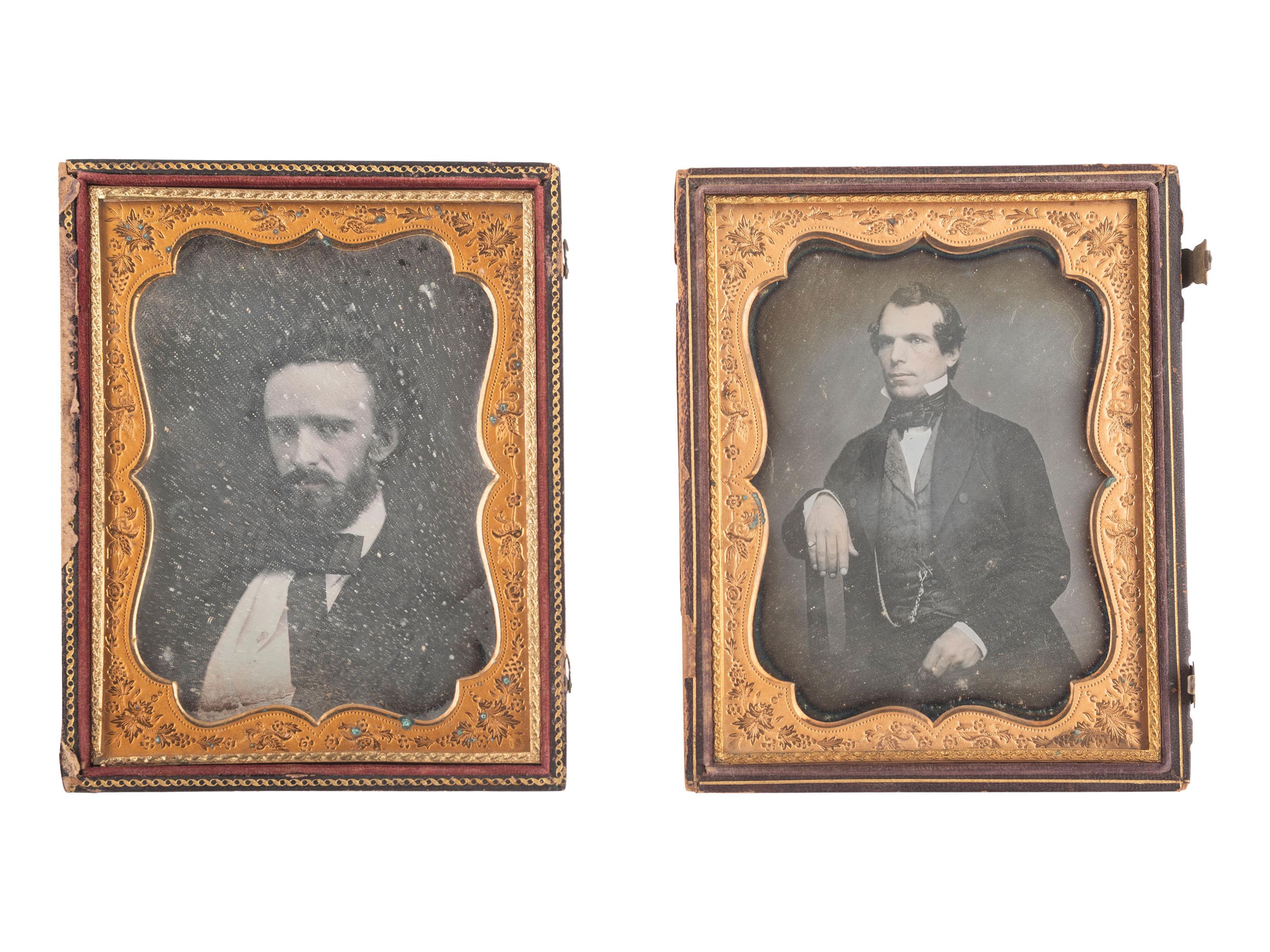 [EARLY PHOTOGRAPHY]. 13 half plate daguerreotypes of men of varying ages.