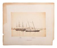 [CIVIL WAR]. BLACK, James Wallace (1825-1896) photographer. A group of 2 photographs of identified ships, incl. the USS Santee . Boston, MA, ca 1860s.