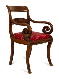 A French Empire Style Mahogany Fauteuil de Bureau — LATE 19TH CENTURY