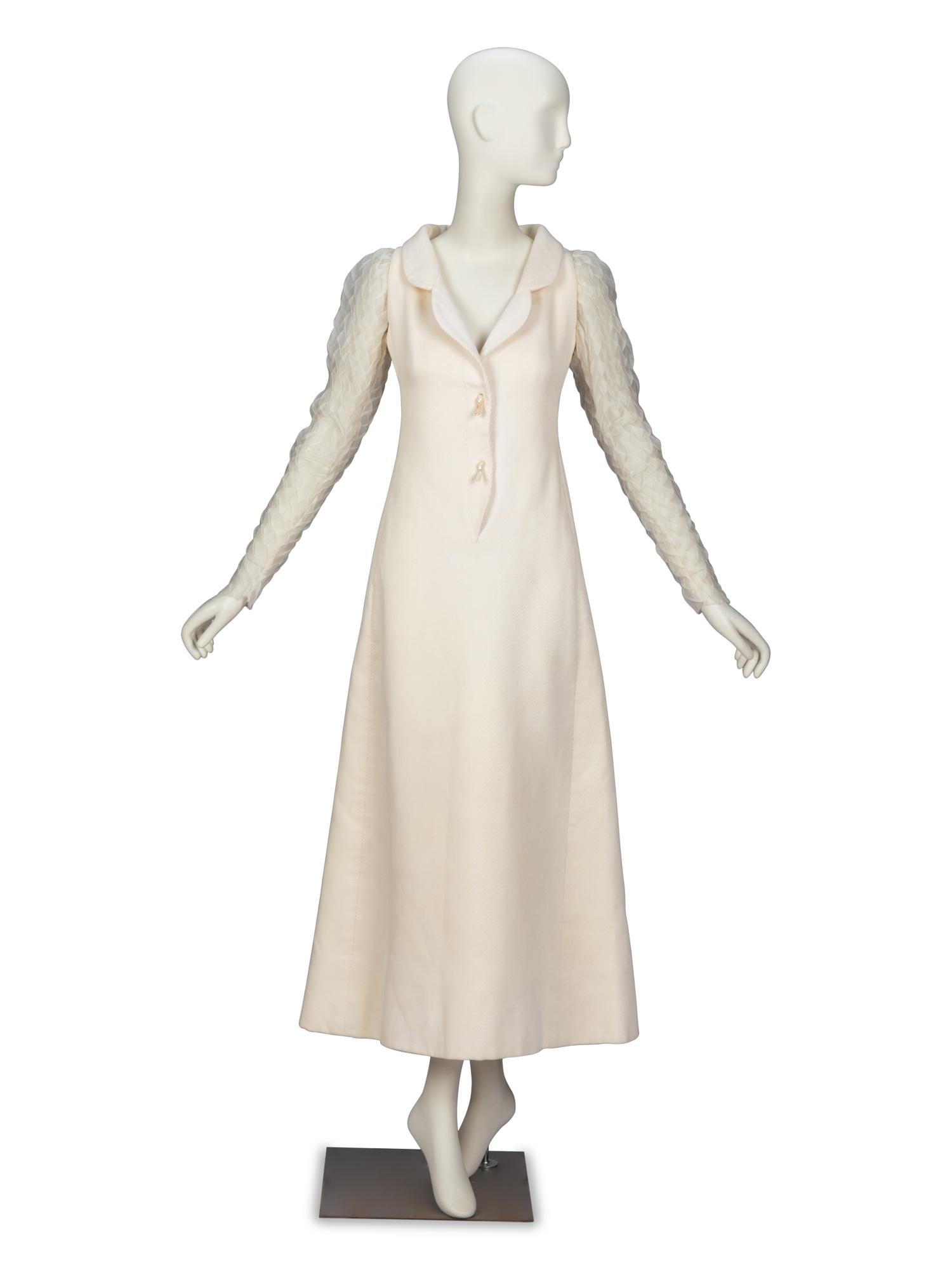 Galanos, Pleated-Sleeve & Whipcord Dress