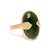 YELLOW GOLD AND NEPHRITE RING