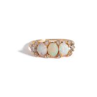 ANTIQUE, OPAL AND DIAMOND RING