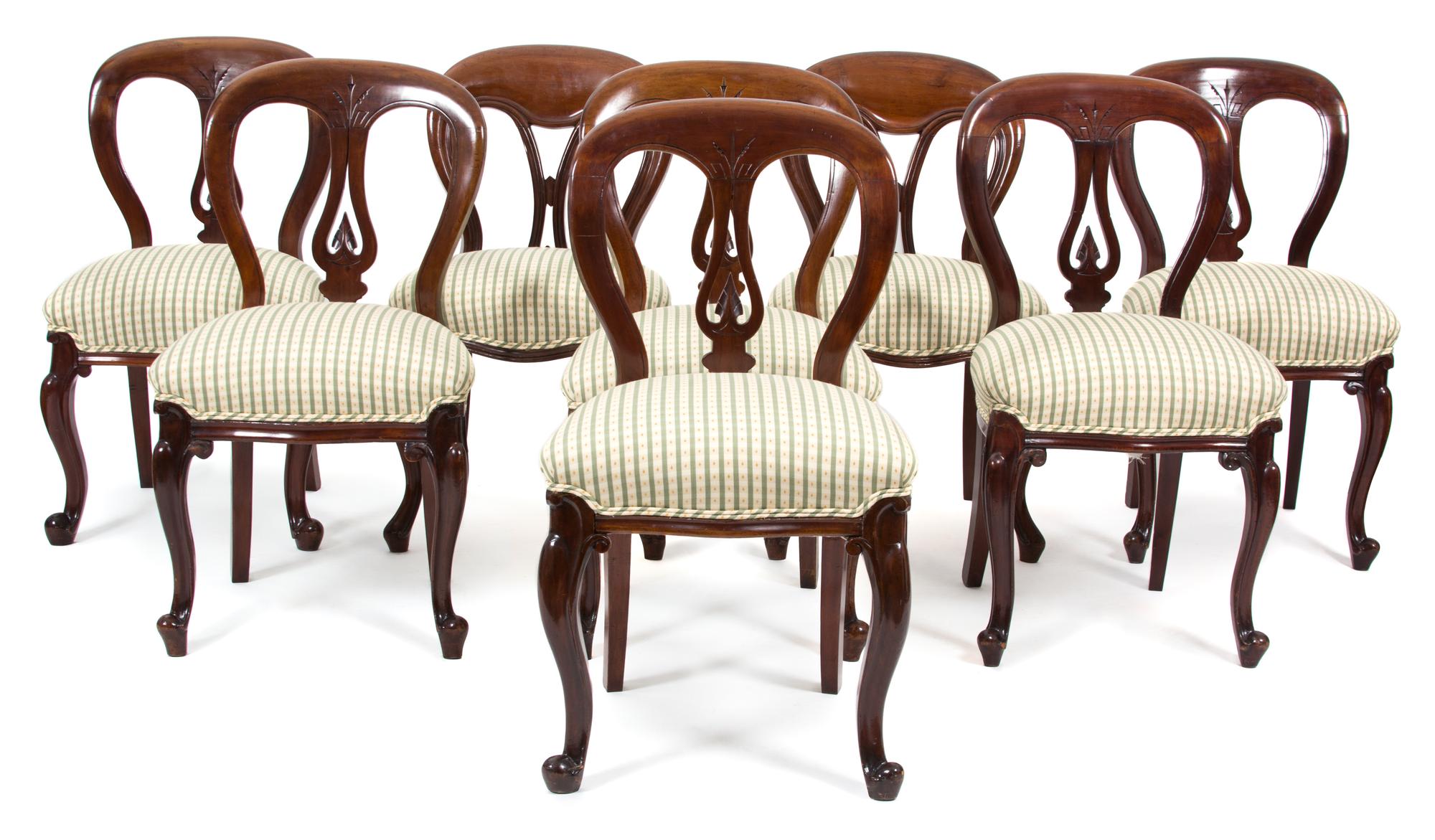 Eight Louis Philippe Style Balloon Back Chairs Height 34 1/2 inches. — 20TH CENTURY