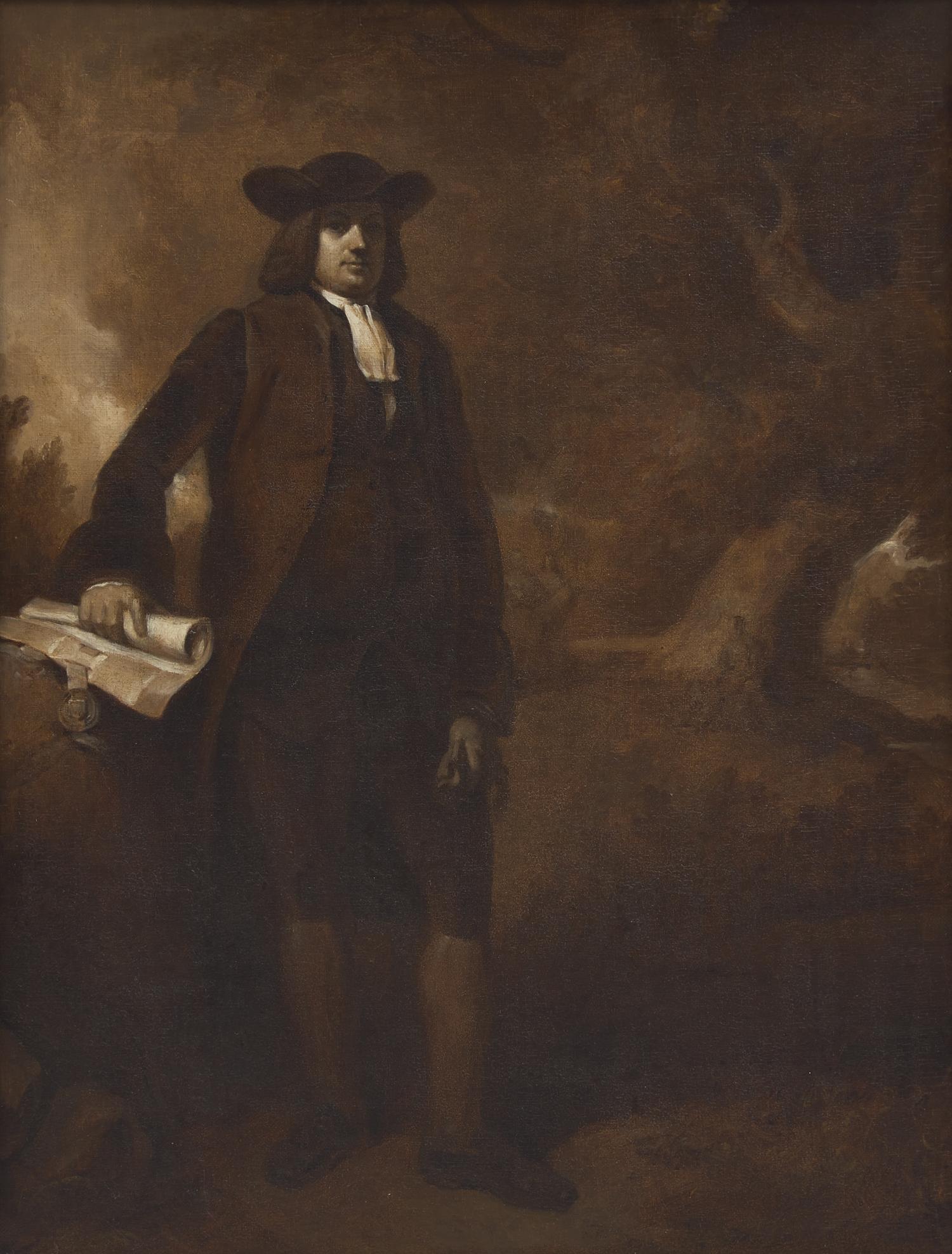 Attributed to Henry Inman (1801-1846), Portrait of William Penn at The Treaty Elm