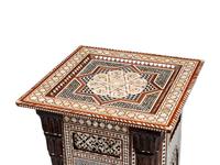 A Pair of Levantine Marquetry and Mother-of-Pearl Inlaid Side Tables
