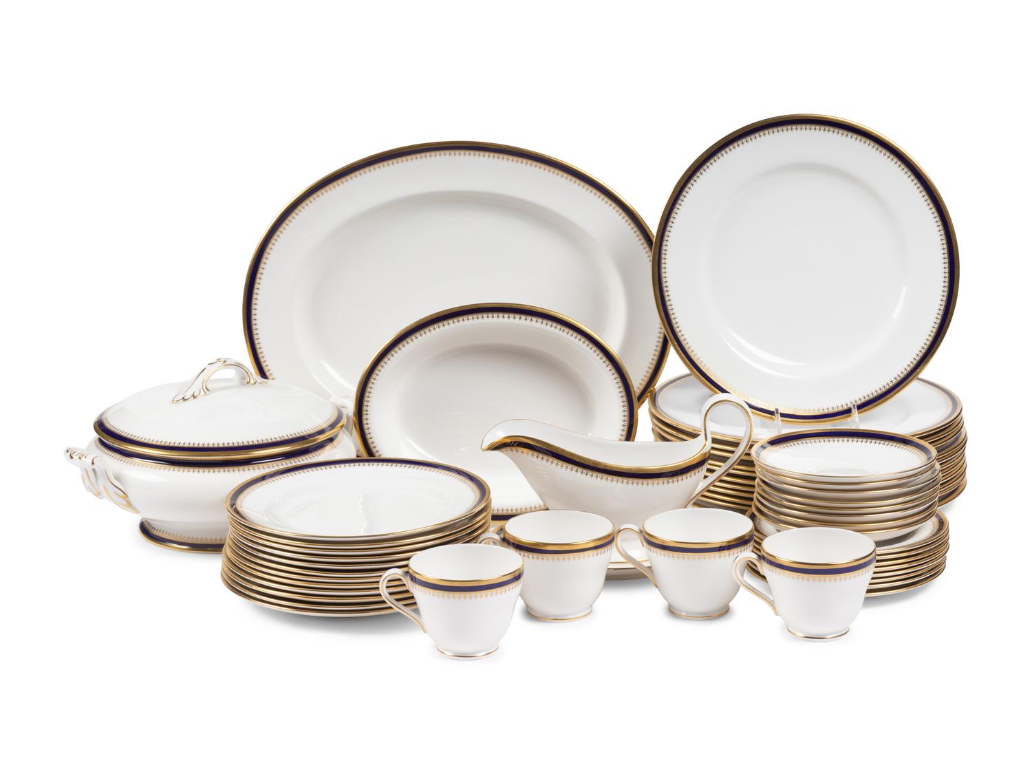 A Spode Knightsbridge Cobalt Porcelain Dinner Service