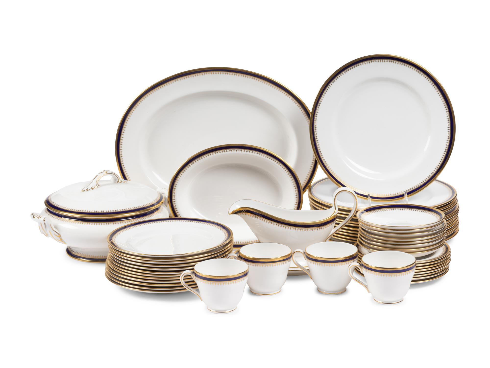 A Spode Knightsbridge Cobalt Porcelain Dinner Service