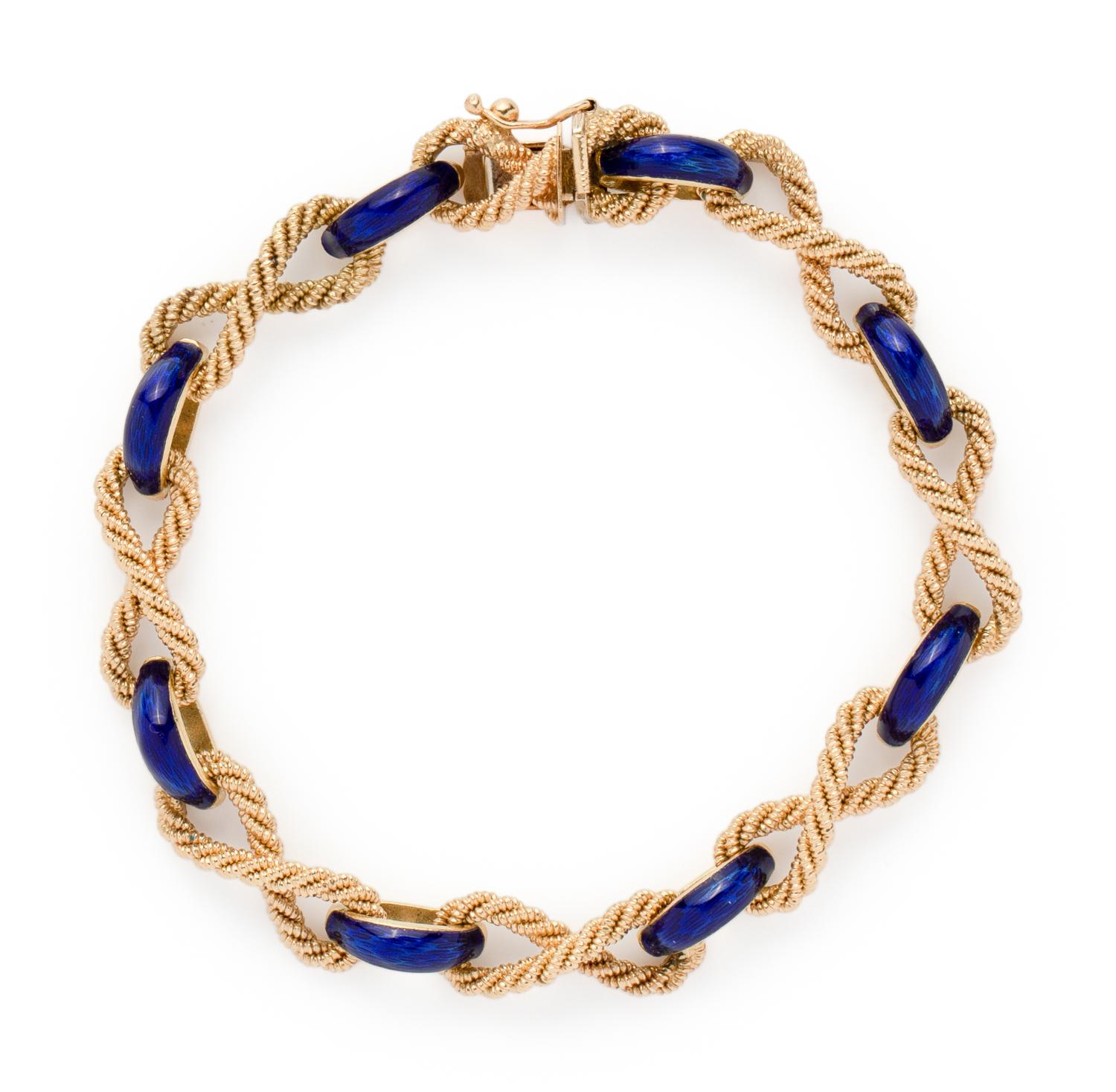 YELLOW GOLD AND ENAMEL BRACELET
