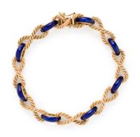 YELLOW GOLD AND ENAMEL BRACELET