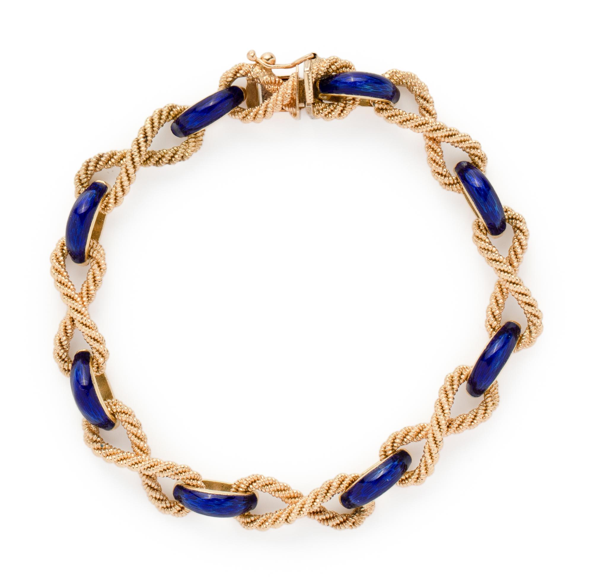 YELLOW GOLD AND ENAMEL BRACELET