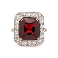 SPINEL AND DIAMOND RING