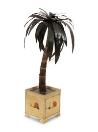 A Tole Peinte Palm Form Topiary