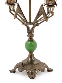 An Art Deco Chromed Metal Lamp with a Mica Shade