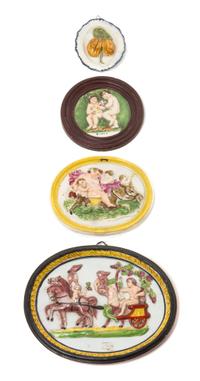 Four Ceramic Wall Plaques Width of widest 9 1/4 inches. — 19TH/20TH CENTURY