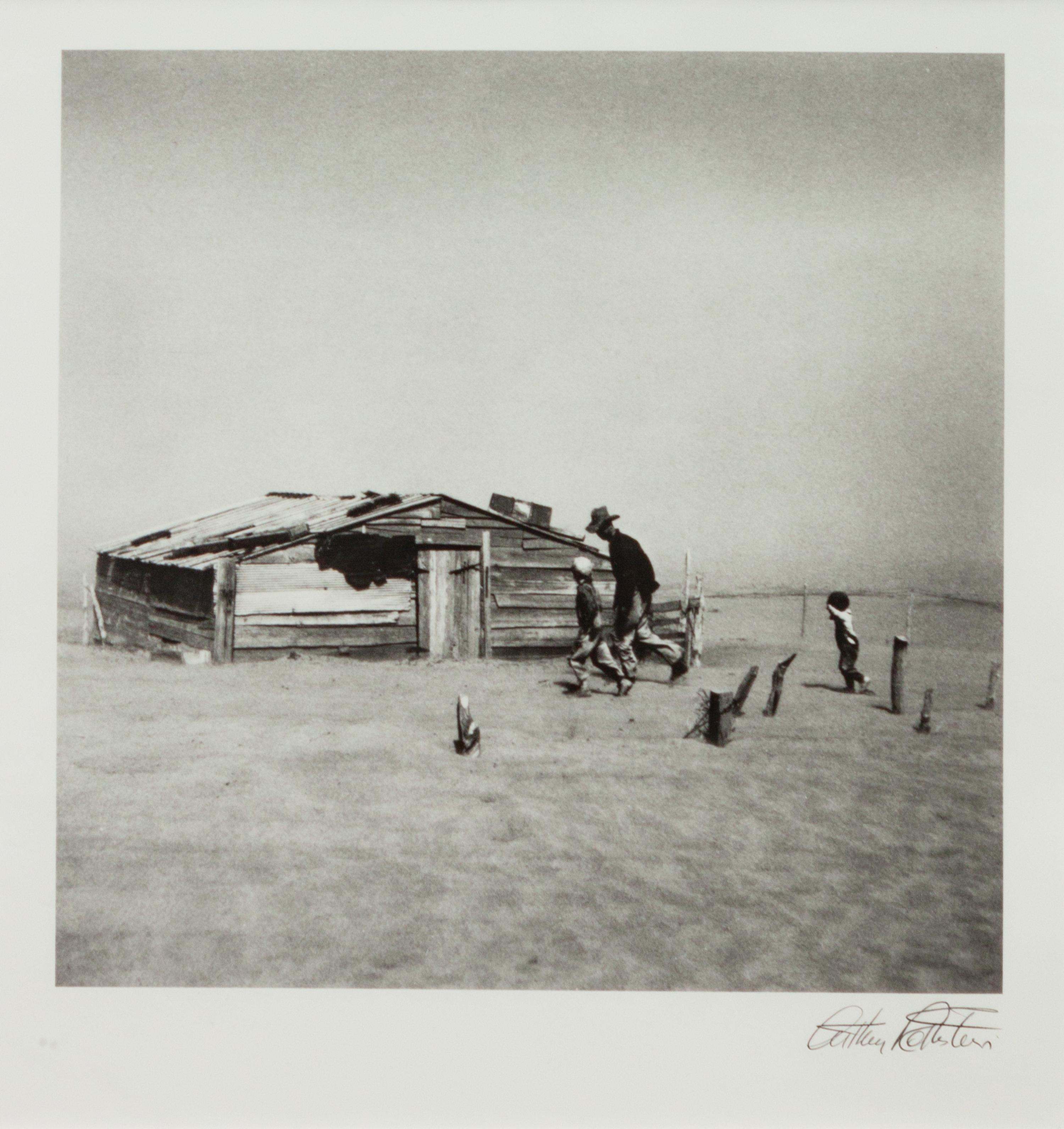 A group of four photographs ( Vernon Evans, Migrant from South Dakota, Montana , 1936; Minnie Knox, Garrett County, Maryland, 1937 (printed 1976); Oklahoma Migrants, 1936; Dust Storm, Cimarron County, Oklahoma, 1936)