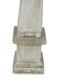 A Pair of Cast Stone Obelisks on Bases
