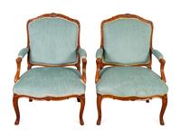 A Pair of Louis XV Style Mahogany Fauteuils en Cabriolet — LATE 19TH/EARLY 20TH CENTURY