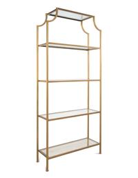 A Pair of Contemporary Brass and Glass Étagères
