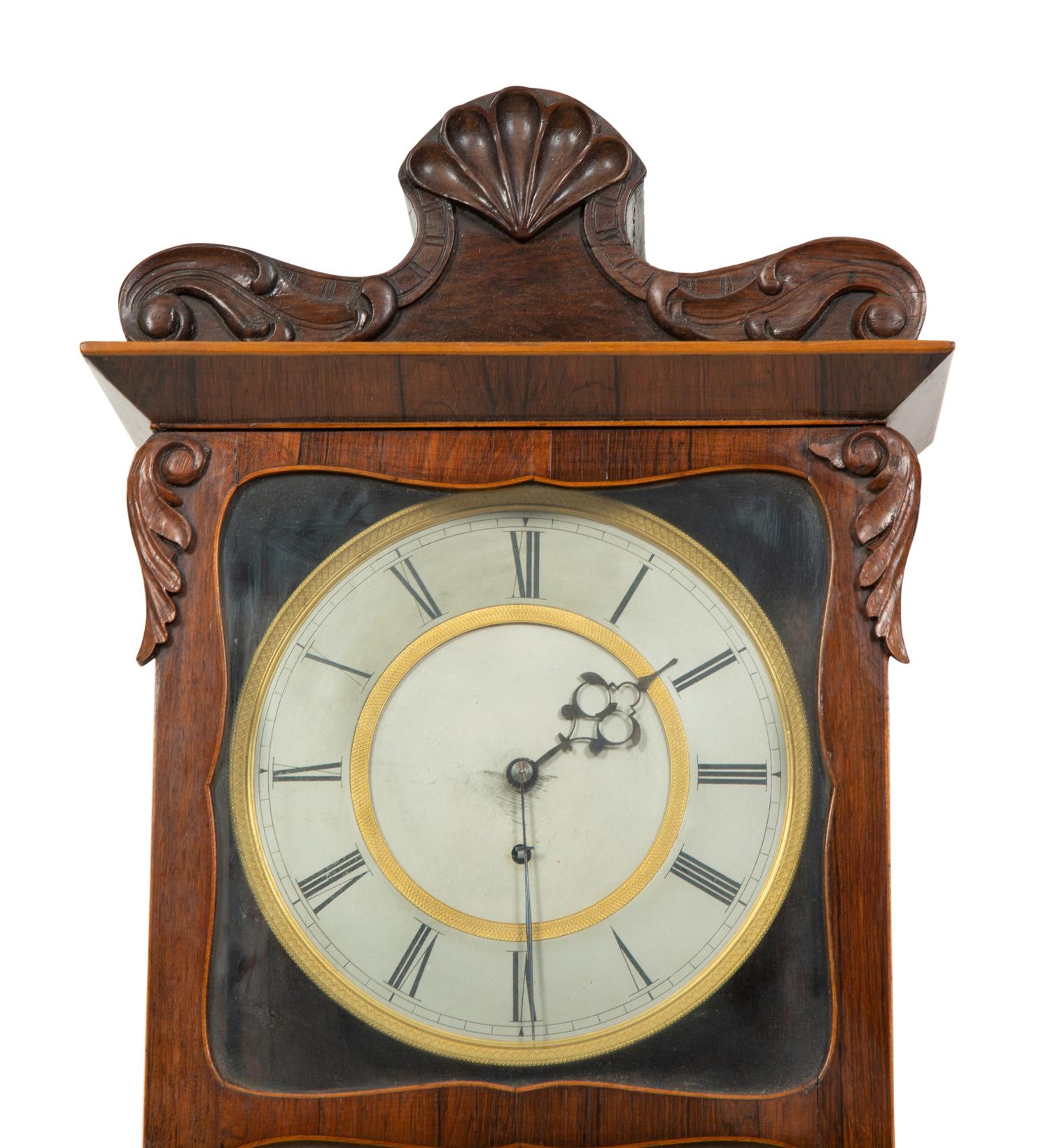 A Biedermeier Rosewood Wall Clock