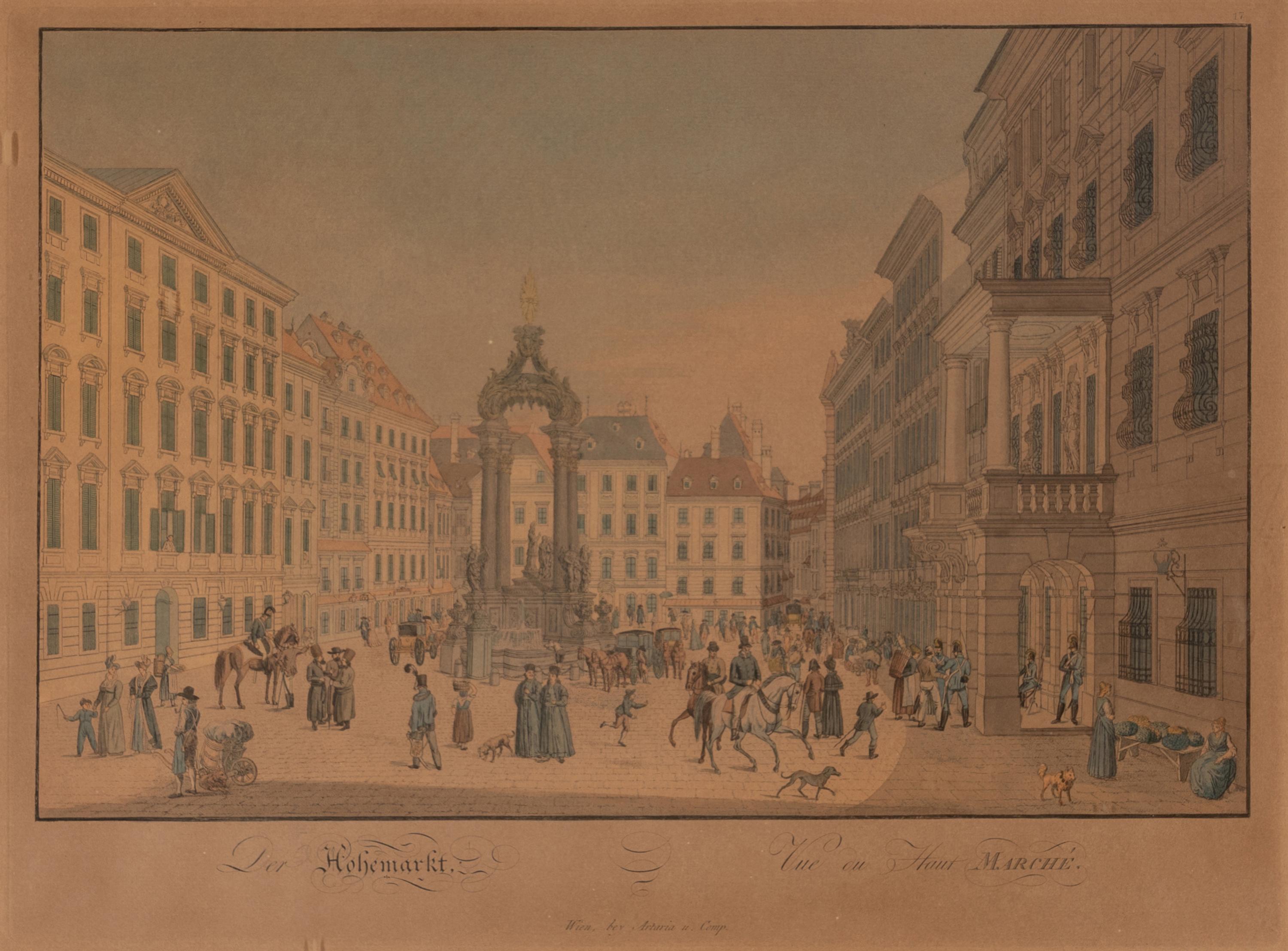 A Set of Three Austrian Hand Colored Engravings (19th Century)