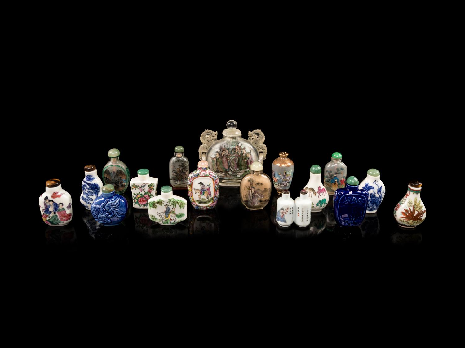 Seventeen Chinese Snuff Bottles