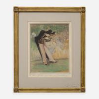 Everett Shinn (American, 1876-1953) Man with Top Hat and Cane