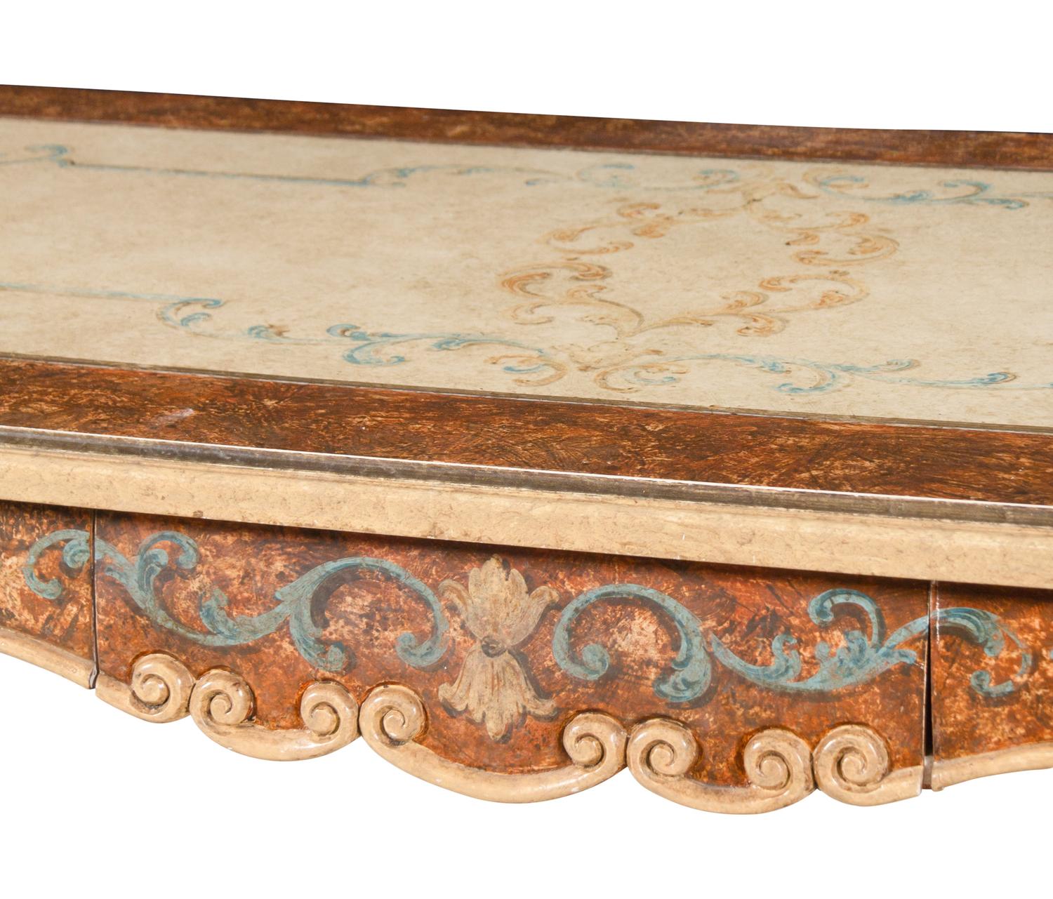 An Italian Faux-Bois and Painted Desk