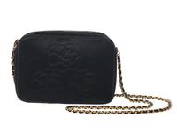 Chanel Camellia Camera Bag in Black Satin